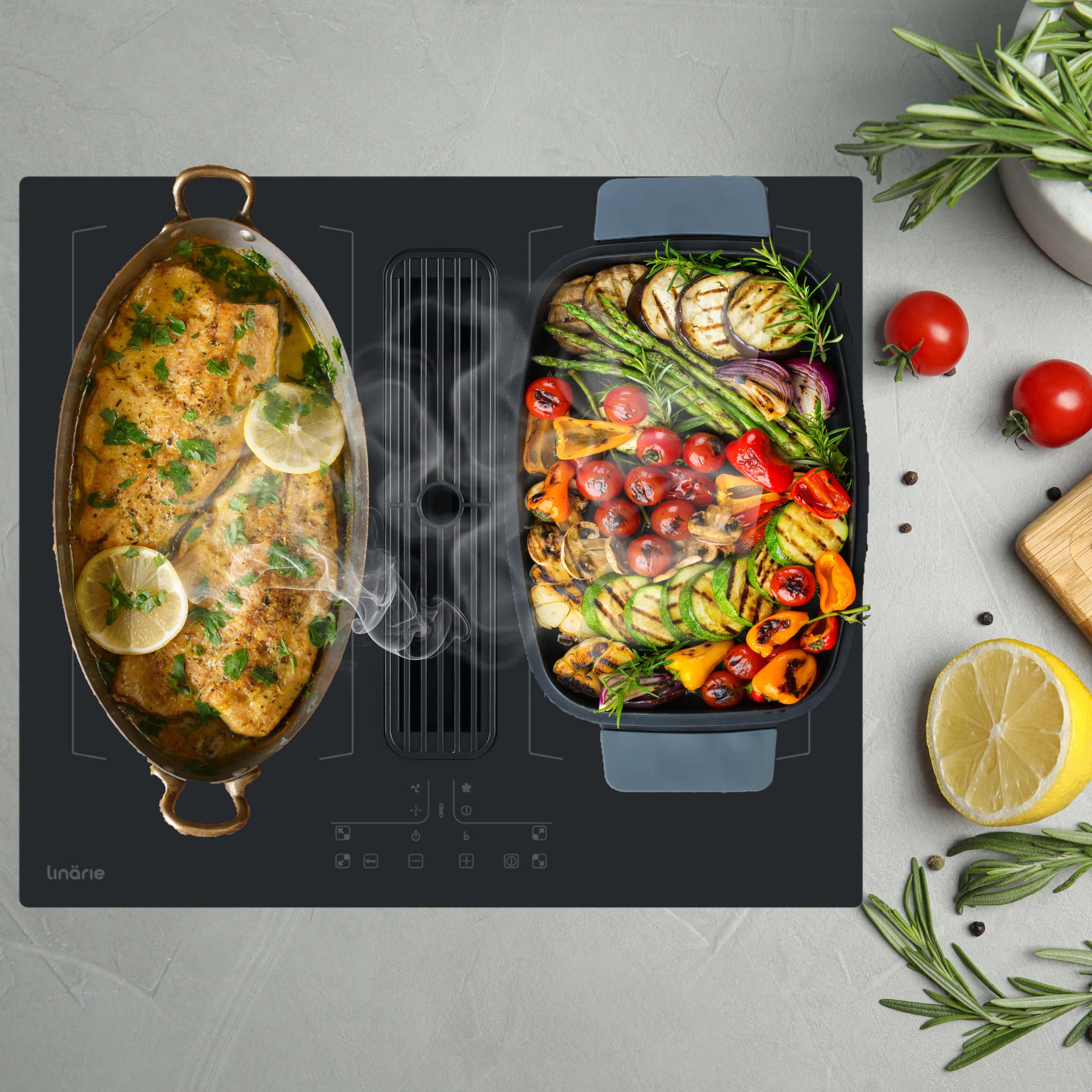 NEW! Bruz 60cm Dual Flex Zone Induction Cooktop with Integrated Ventilation System RF6012FLEX - Image 3