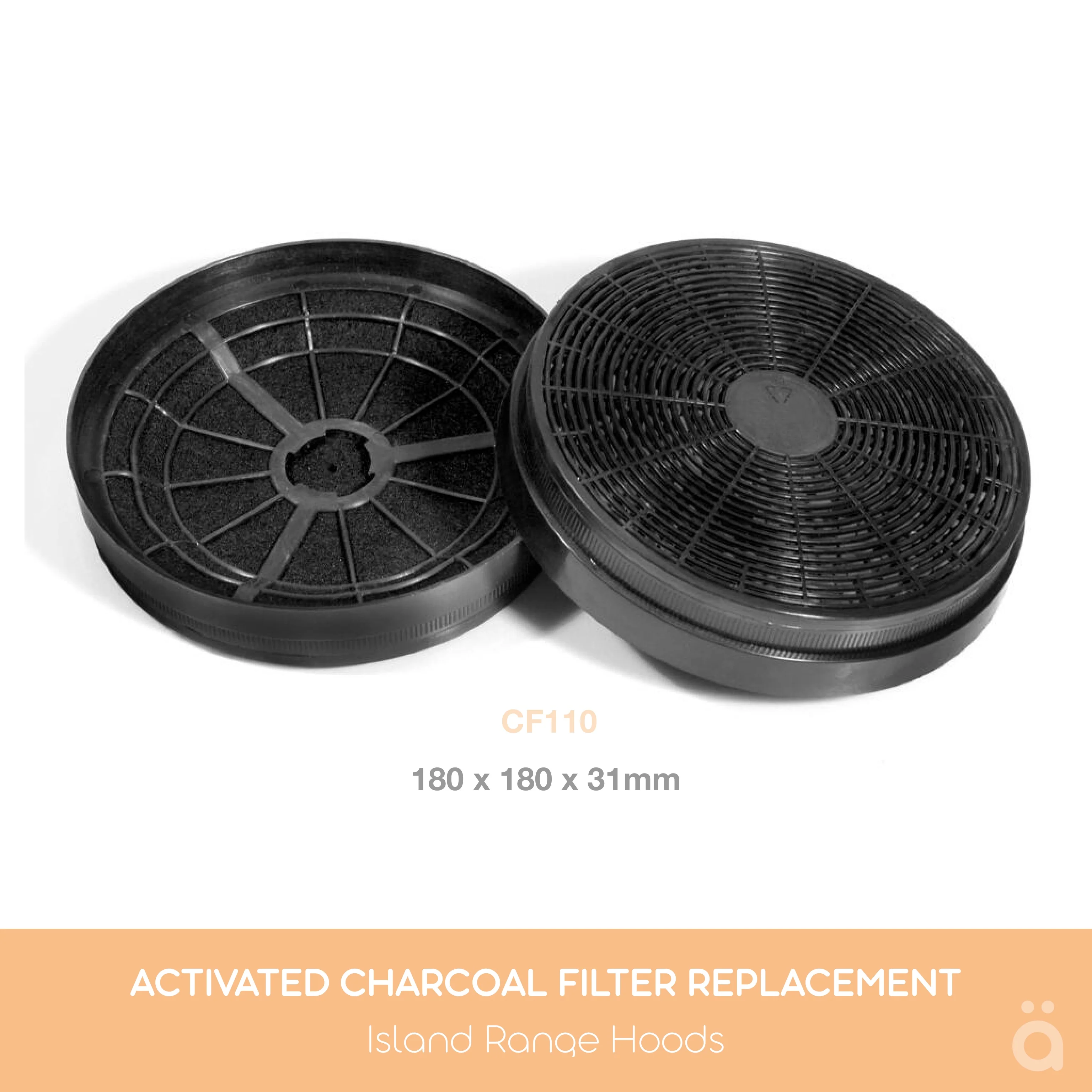 Charcoal / Carbon Filter Replacement for Rangehoods [Set of 2-Piece] CF110 - Image 3