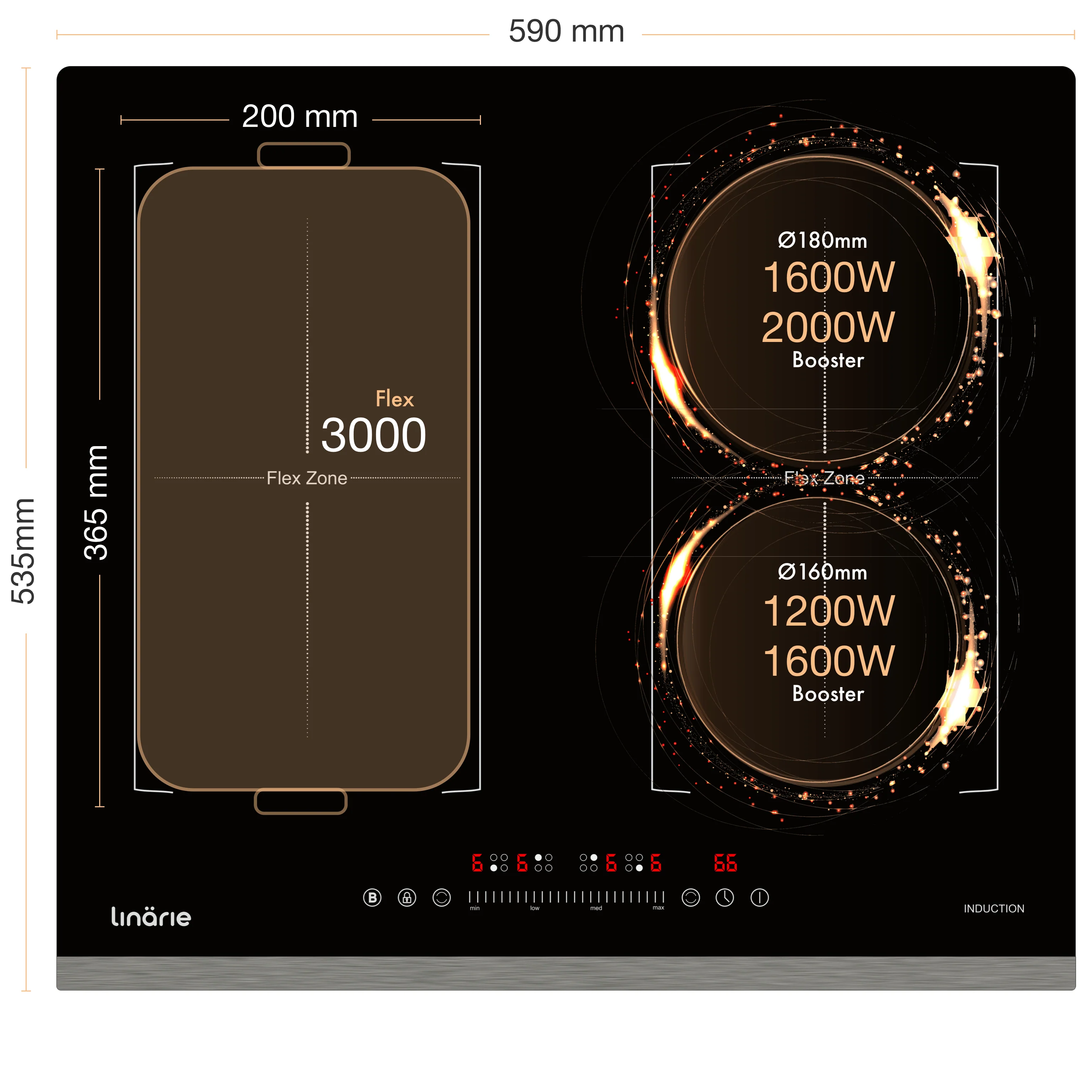 Dijon 60cm 4 Zone Induction Cooktop with Dual Flex Zone LS60I2F - Image 8