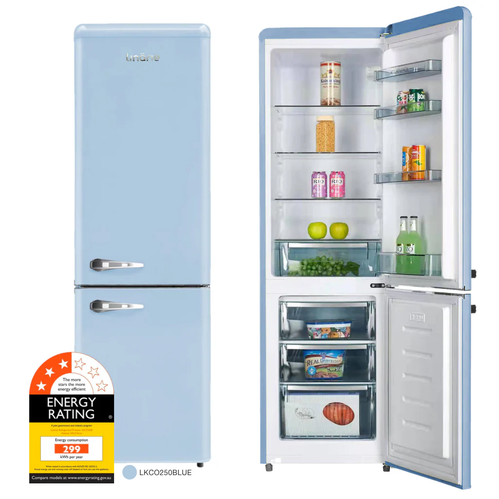 Annecy 242L Retro Bottom Mount Fridge Blue LKCO250BLUE - Image 12
