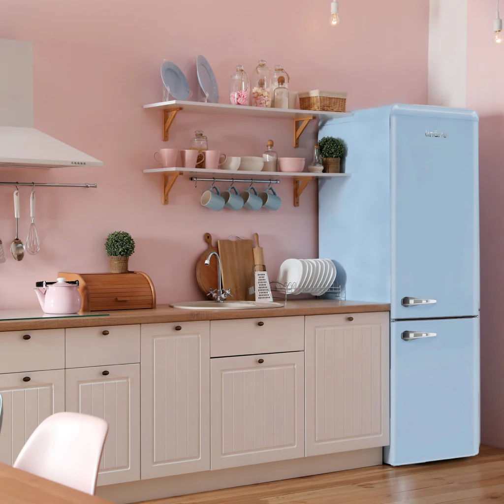 Annecy 242L Retro Bottom Mount Fridge Blue LKCO250BLUE - Image 7