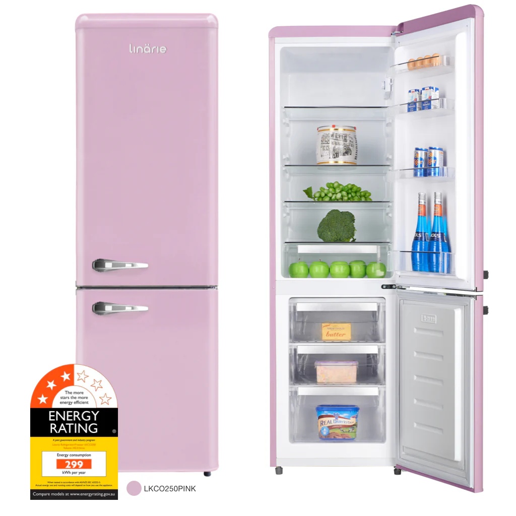 Annecy 242L Retro Bottom Mount Fridge Pink LKCO250PINK - Image 10