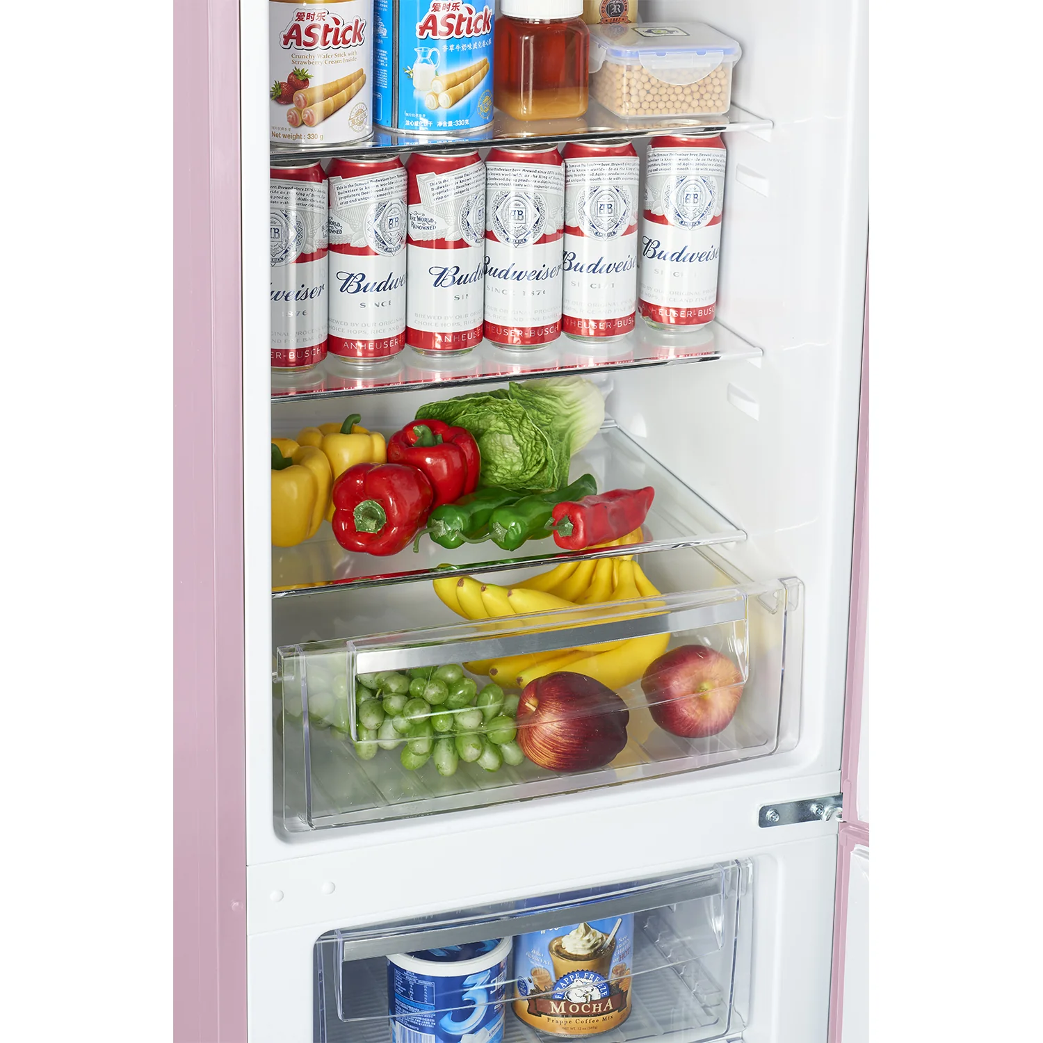 Annecy 242L Retro Bottom Mount Fridge Pink LKCO250PINK - Image 3