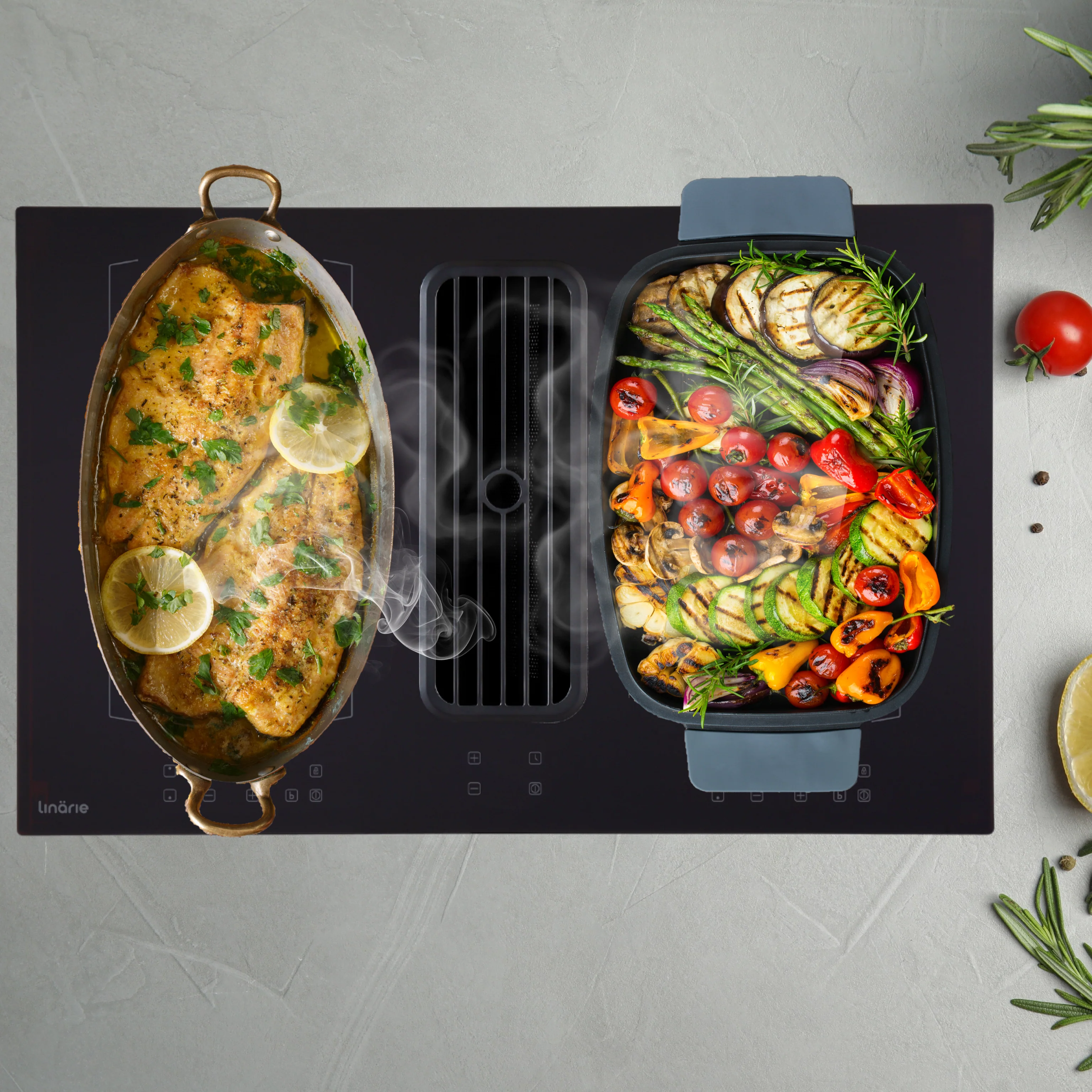 NEW! Redon 80cm Dual Flex Zone Induction Cooktop with Integrated Ventilation System RF8012FLEX - Image 3