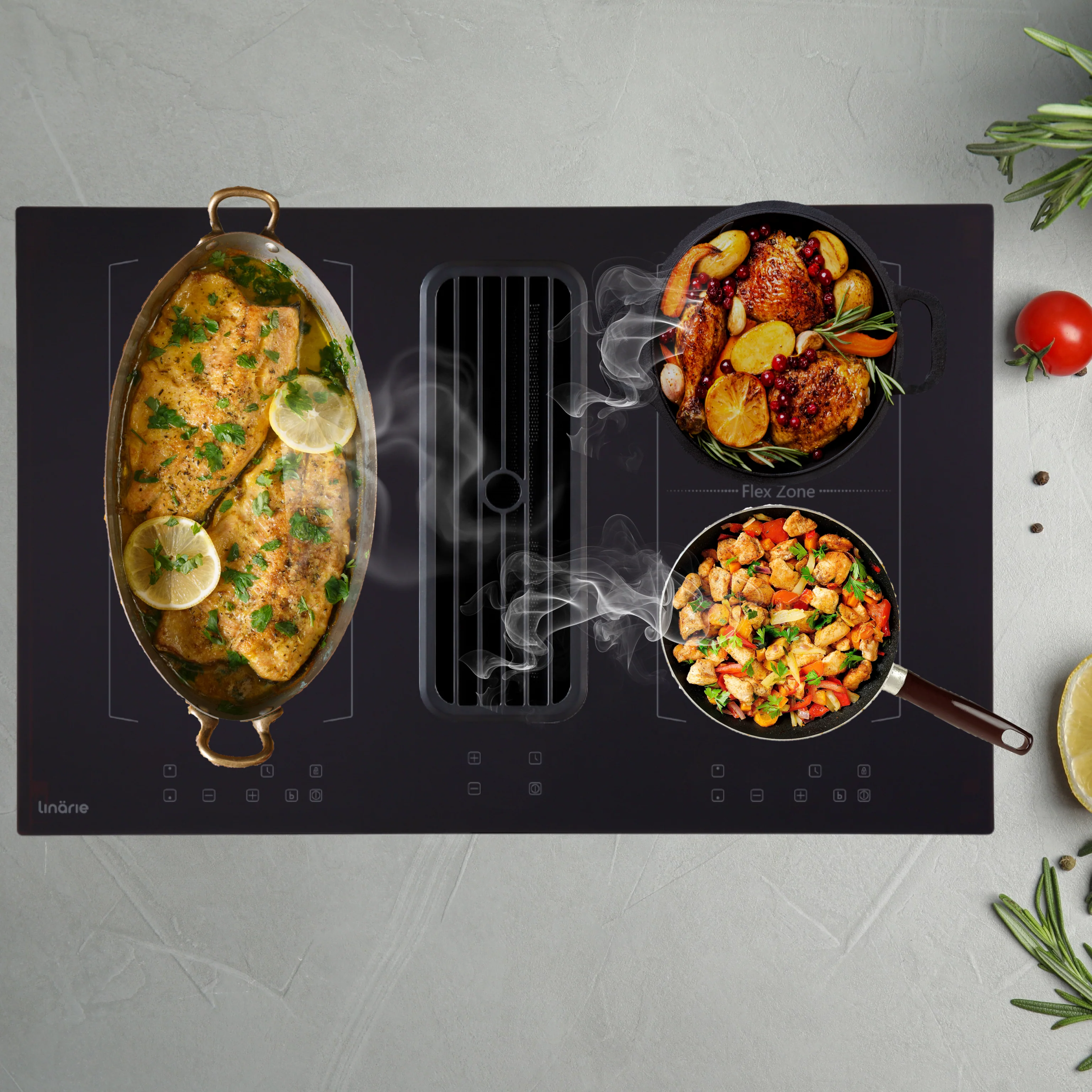 NEW! Redon 80cm Dual Flex Zone Induction Cooktop with Integrated Ventilation System RF8012FLEX - Image 6