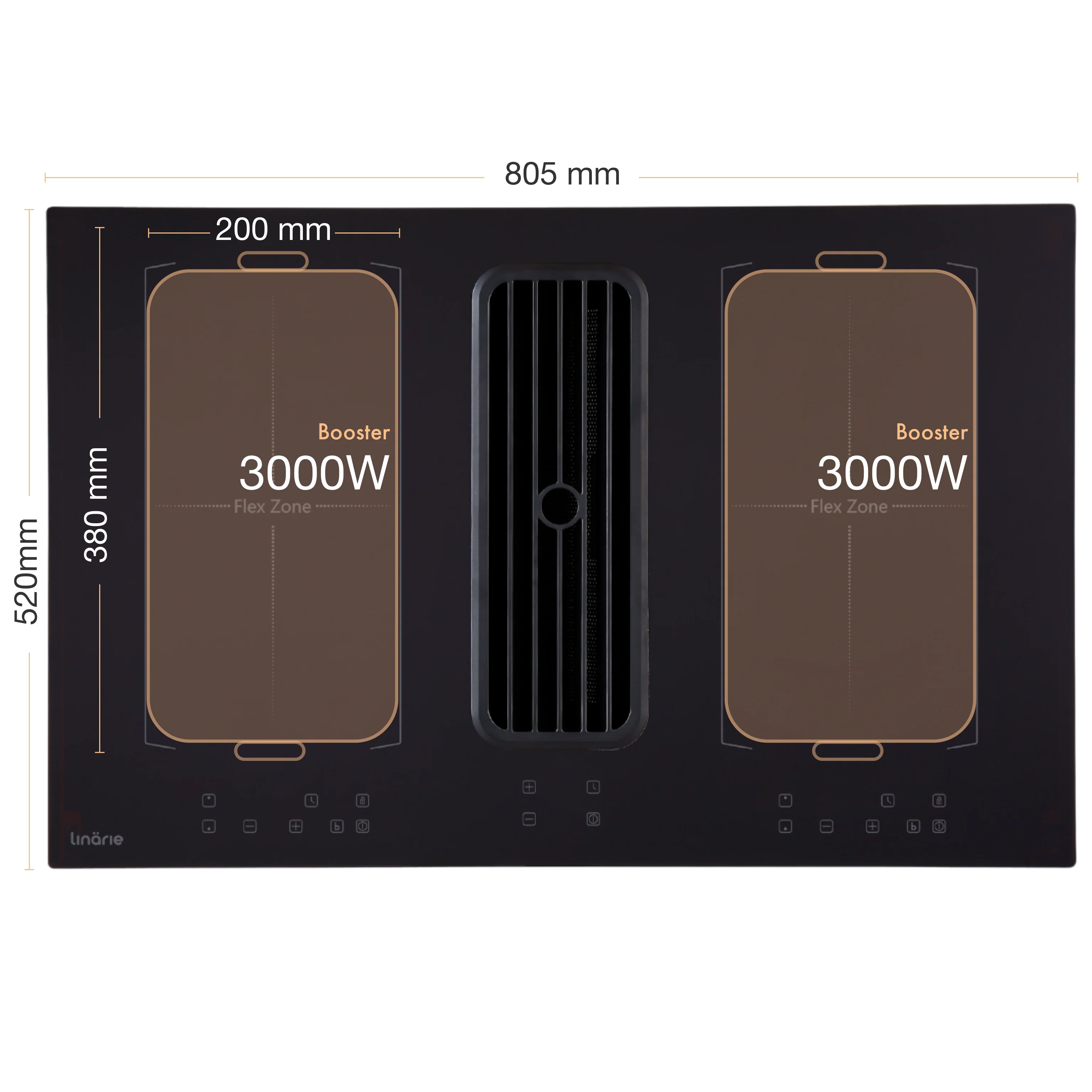 NEW! Redon 80cm Dual Flex Zone Induction Cooktop with Integrated Ventilation System RF8012FLEX - Image 7